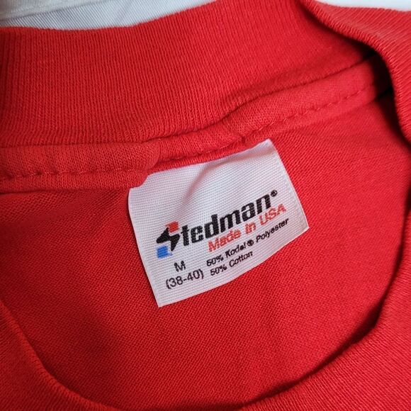 VINTAGE‎ 80s red single stitch YMCA Christmas Classic crew neck t-shirt S - Picture 4 of 10